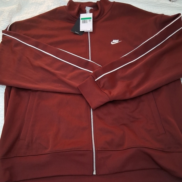 Nike Other - Nike Men's Burgundy Zip-Up Oversized Knit Jacket